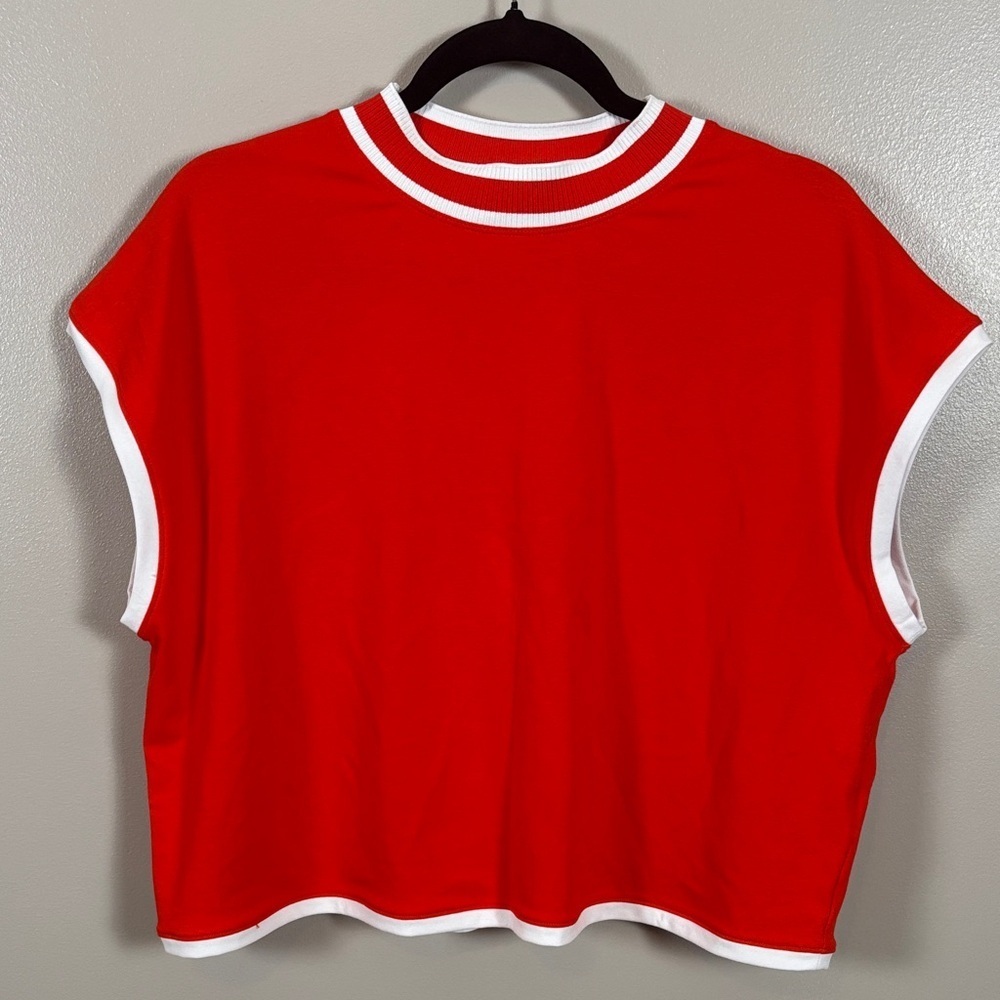 Calia Rib Crop Tank in Fresh Red